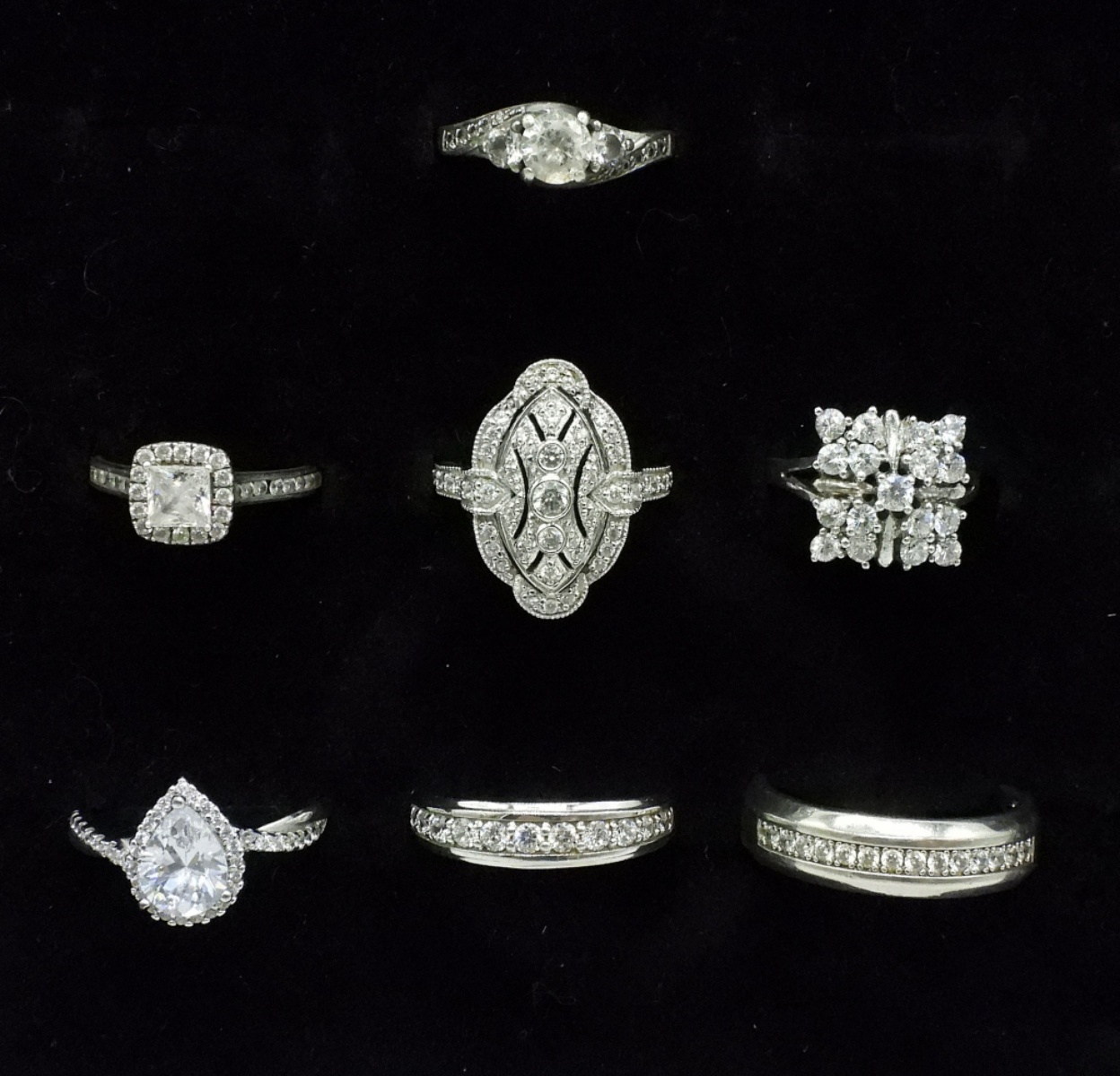 7 Sterling Bridal Style Rings