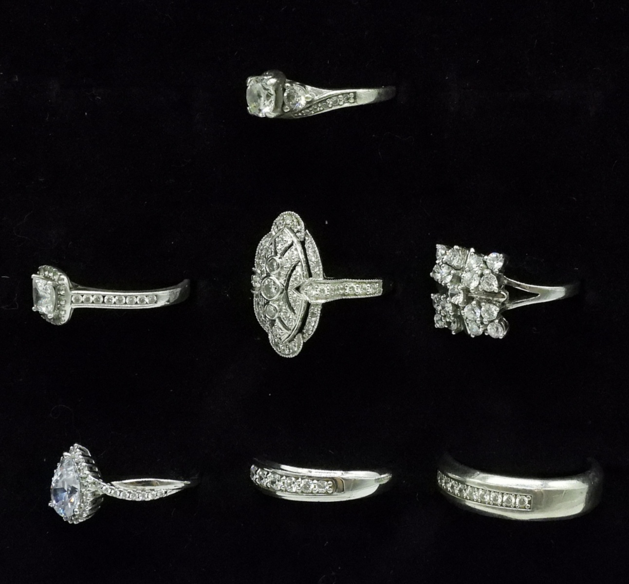 7 Sterling Bridal Style Rings