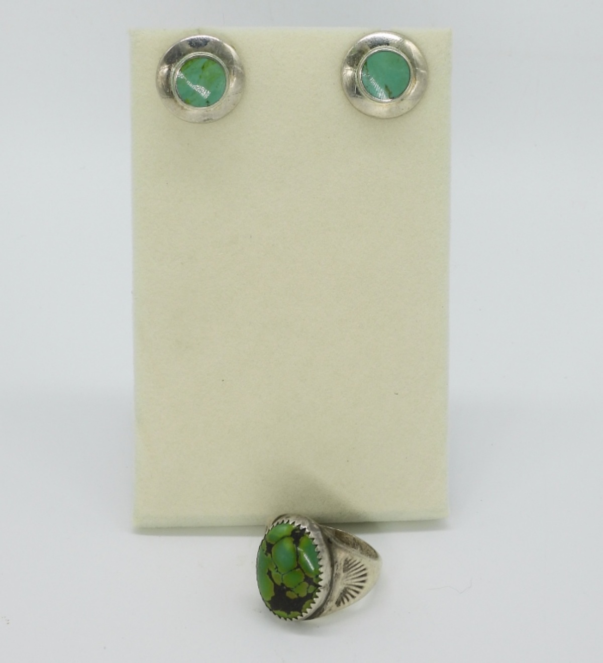 Stunning Turquoise Ring and Earrings - Sterling