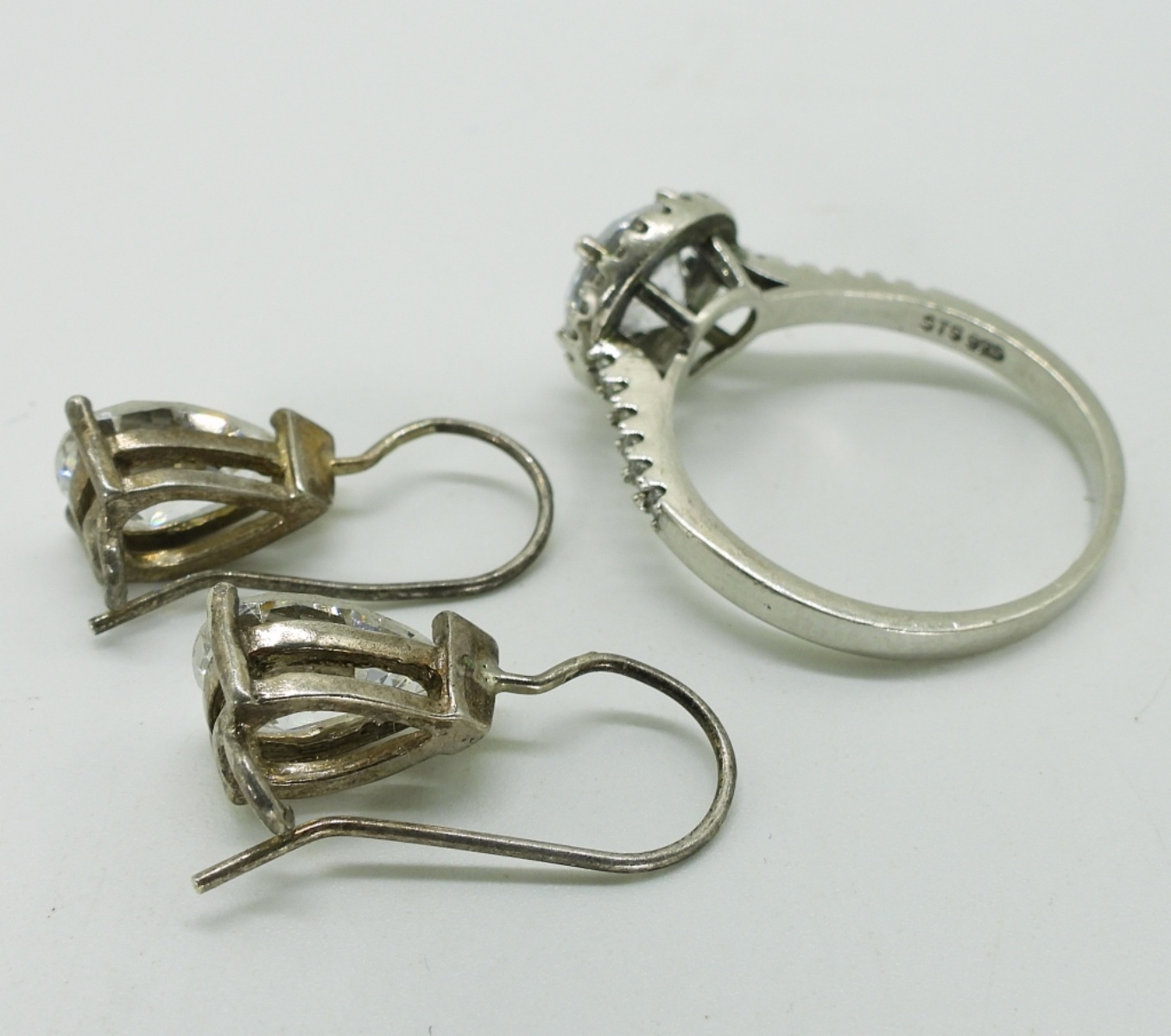 Blue Topaz & Simulated Diamond Set