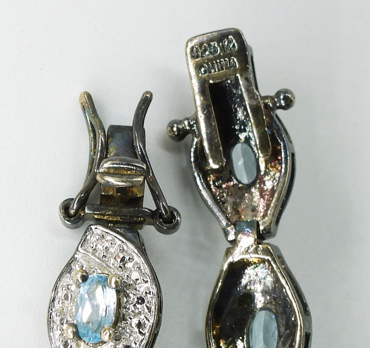 Blue Topaz & Simulated Diamond Set