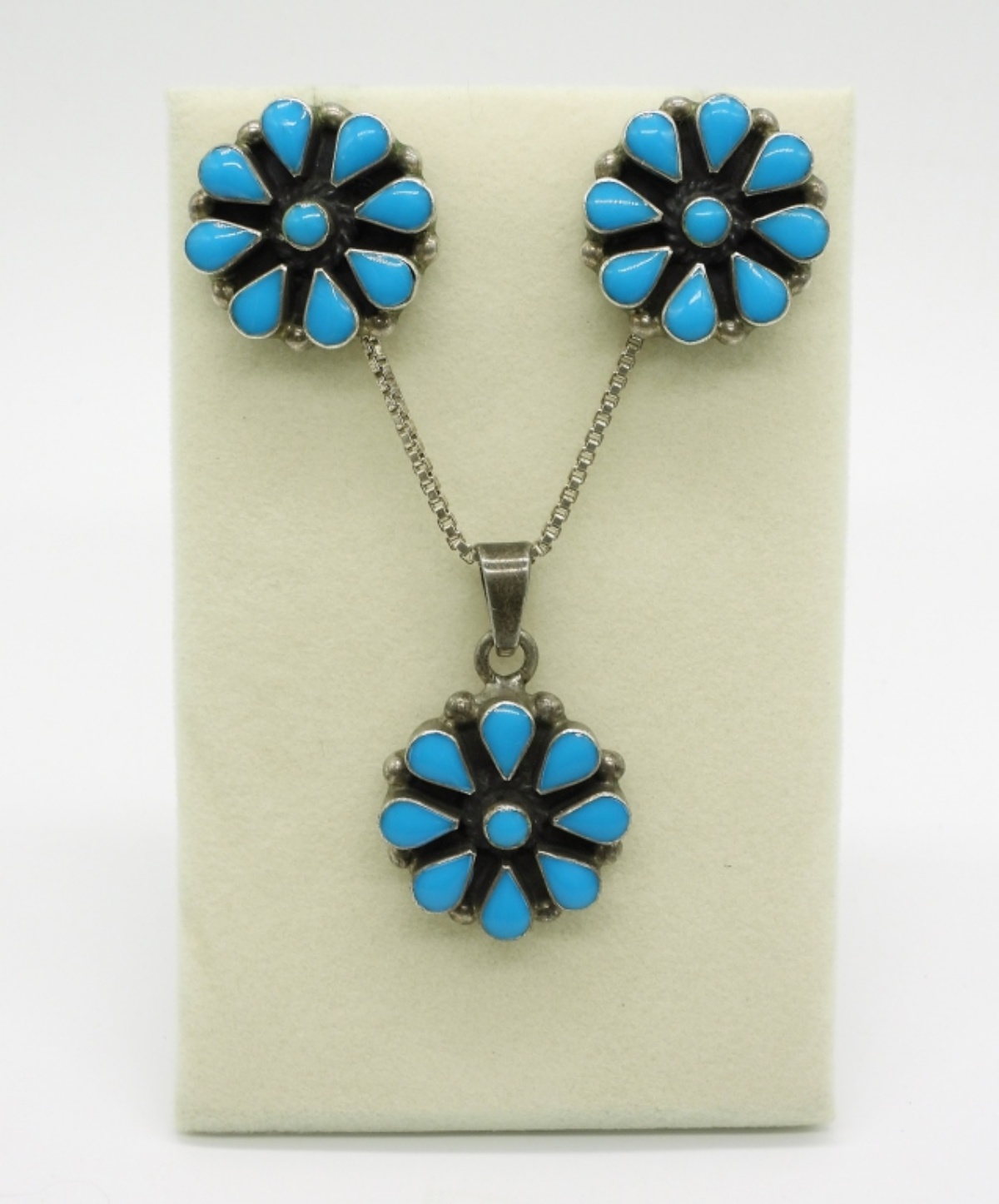 Sterling Turquoise Necklace & Earring Set