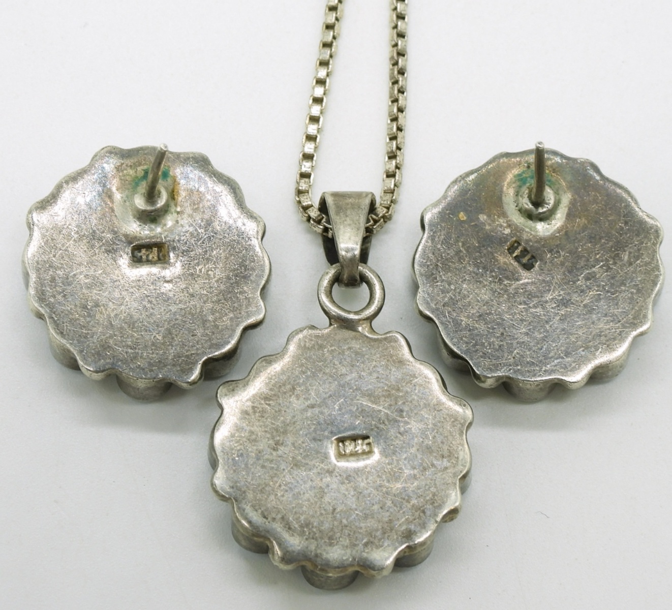 Sterling Turquoise Necklace & Earring Set