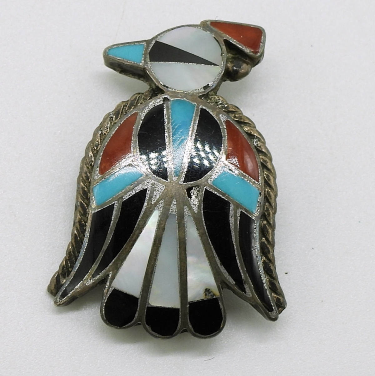 Zuni Style Thunderbird 925 Ring & Pin
