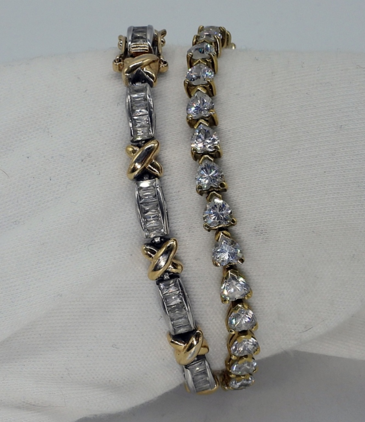 2 Sterling & Gold Tone Fashion Bracelets