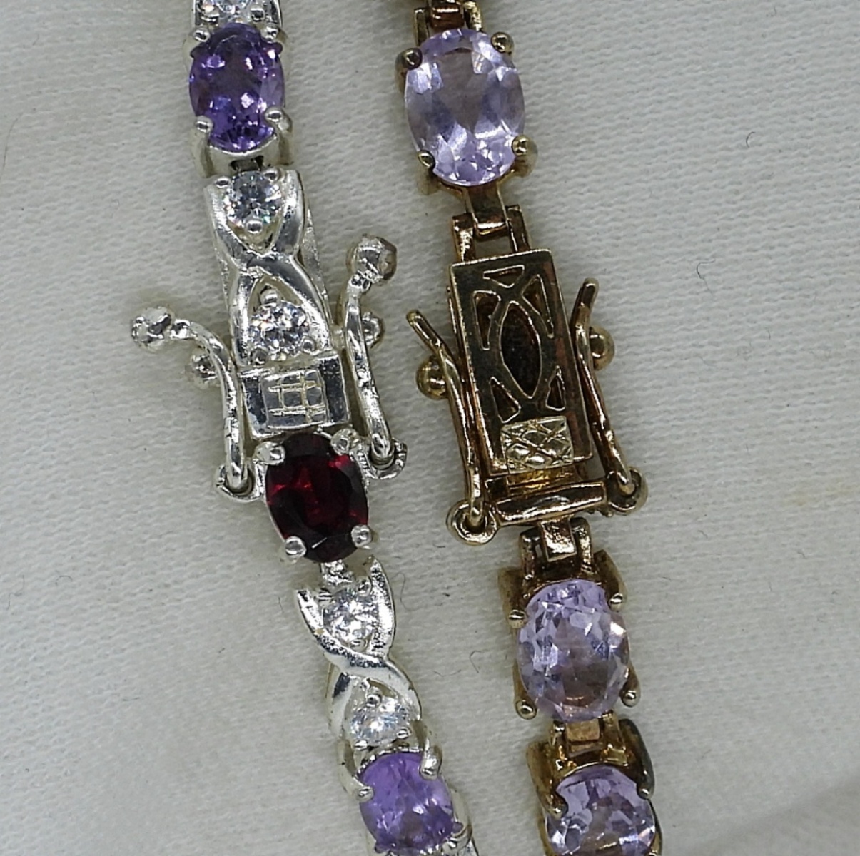 2 Sterling Gemstone Fashion Bracelets