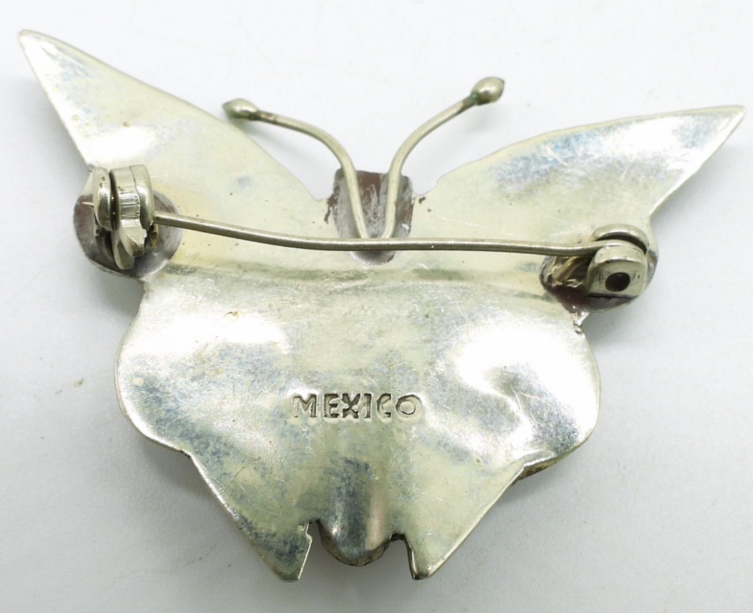 2 Vintage 925 Abalone Butterfly Pins