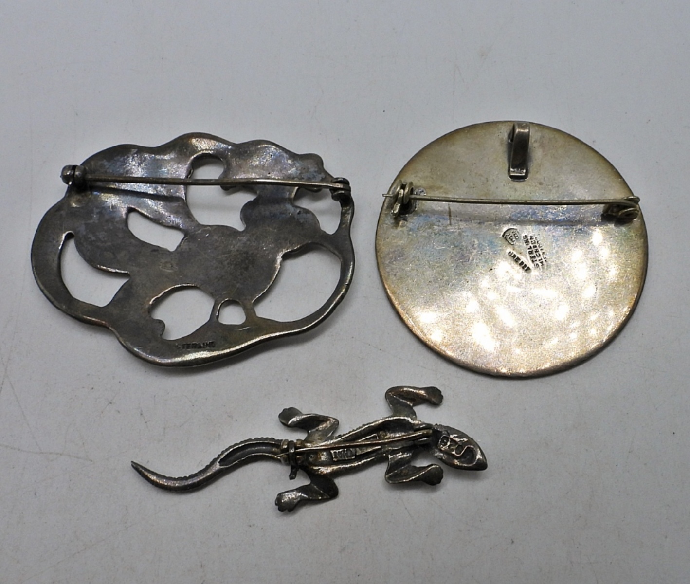 3 Sterling Brooches