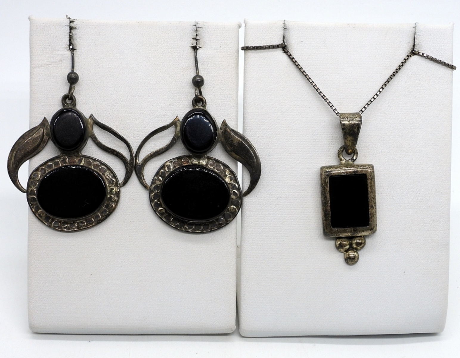 Mexico 925 Black Onyx Necklace & Earrings