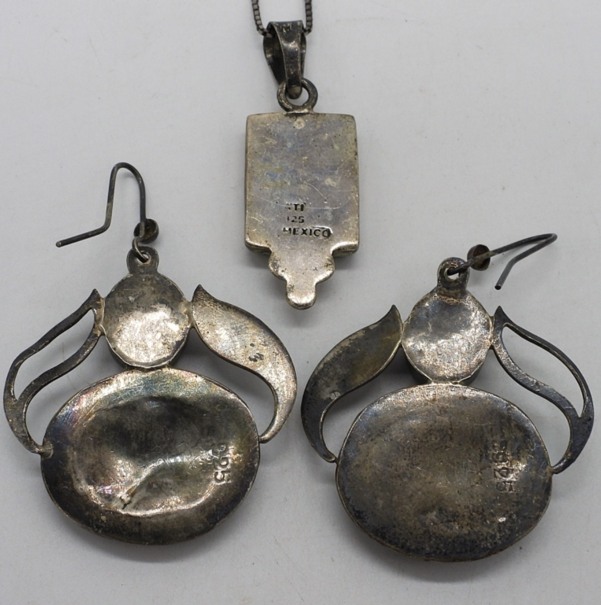 Mexico 925 Black Onyx Necklace & Earrings