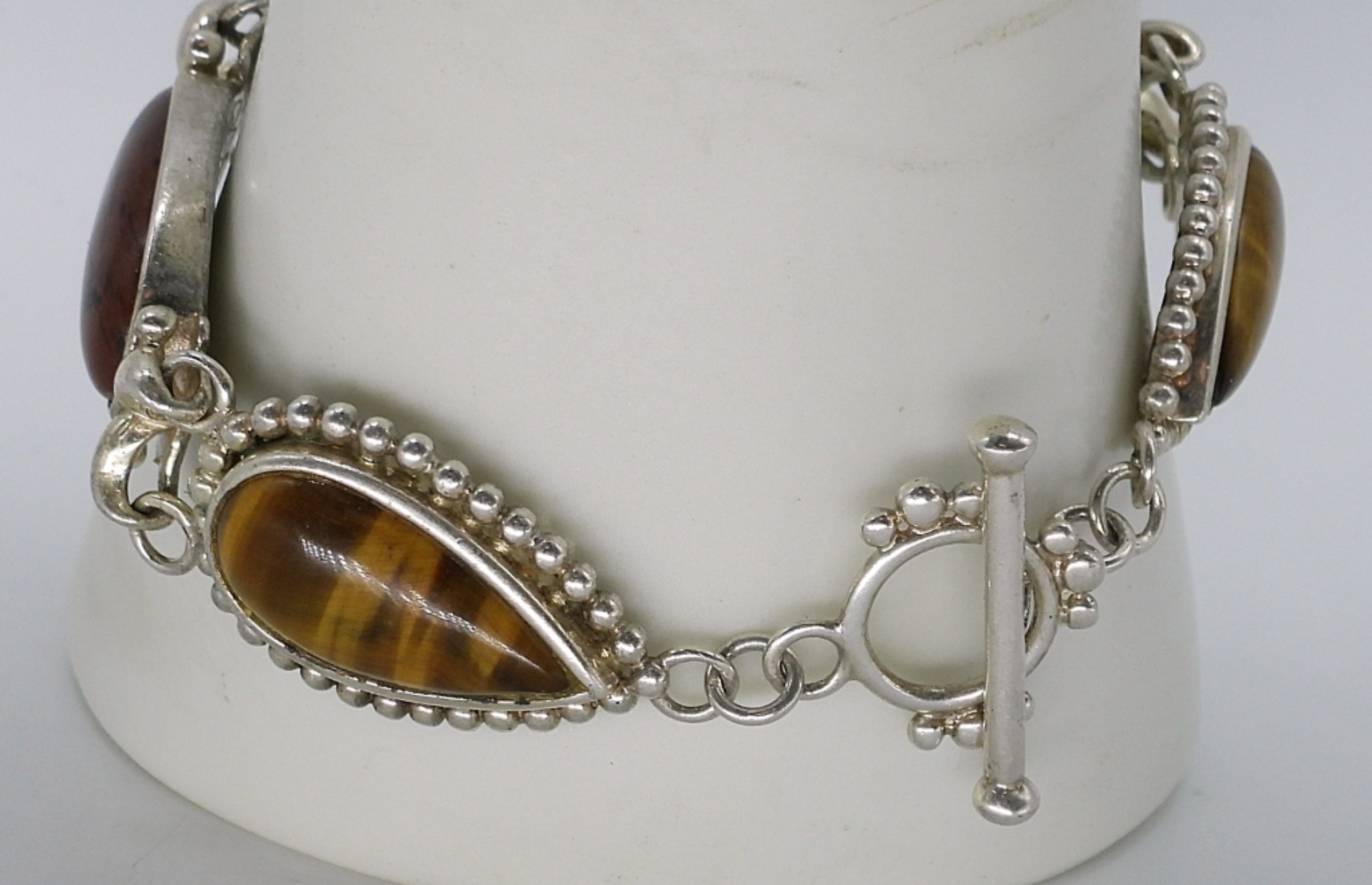 Whitney Kelly 925 Tigers Eye, Jasper Bracelet