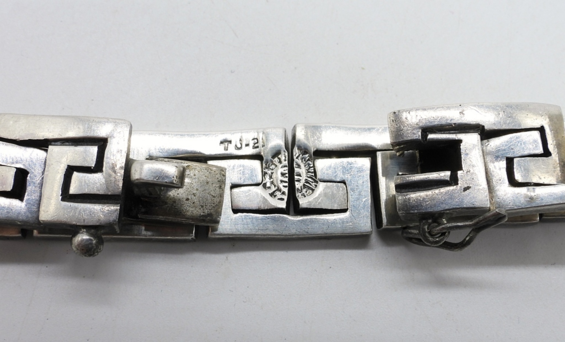 Taxco 925 Greek Key Link Bracelet