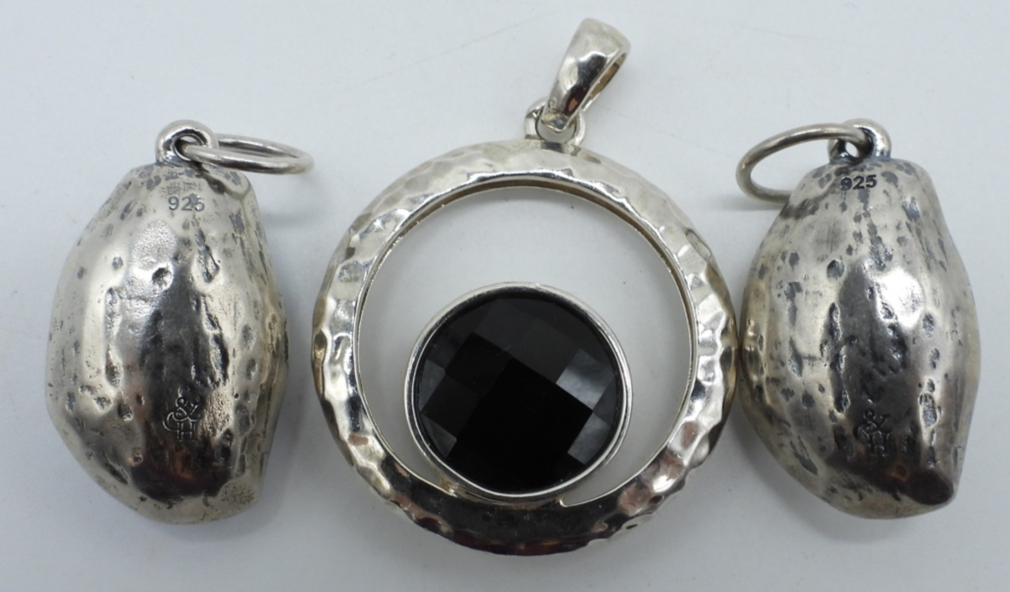 3 Sterling Pendants with Rhinestones