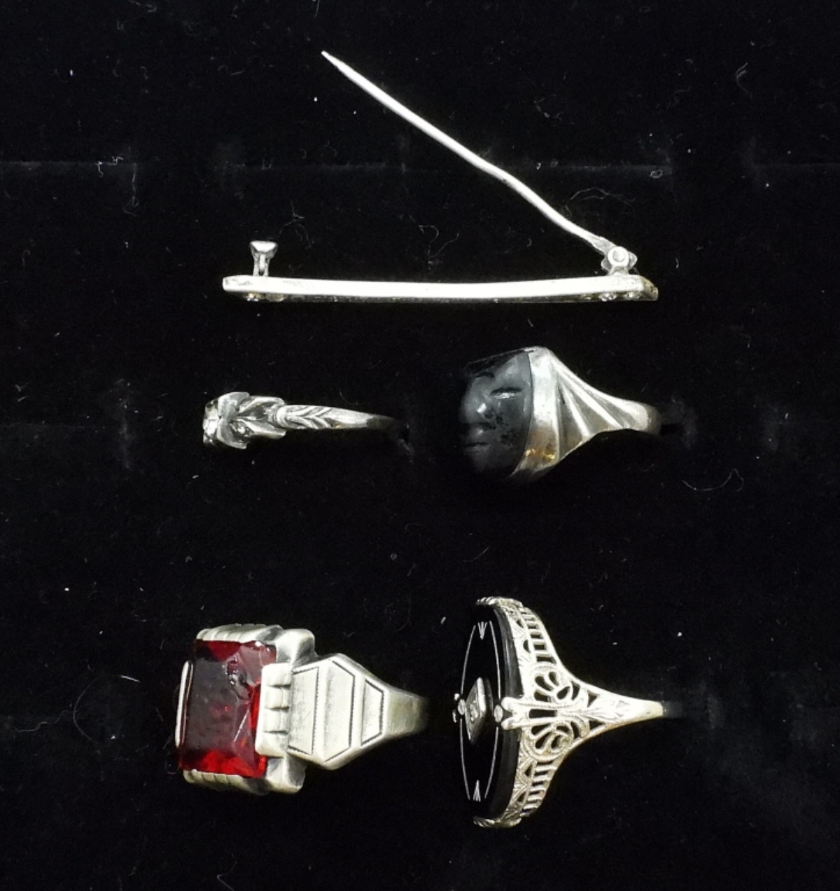 Vintage Sterling Rings & Brooch