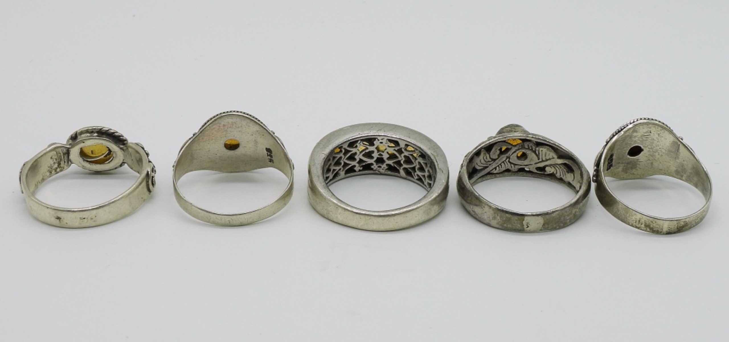 5 Opal and Opalite Sterling Rings