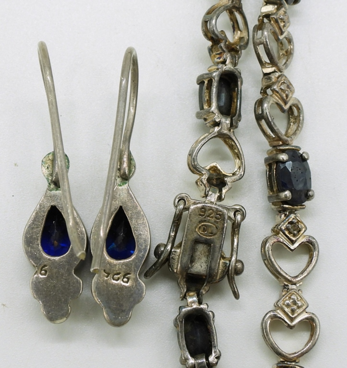 Sapphire Sterling Necklace, Bracelet & Earrings