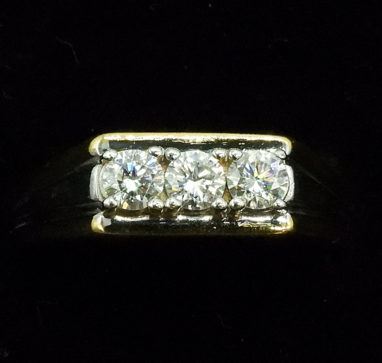 6 Gold Tone 925 Moissanite & Diamond Rings