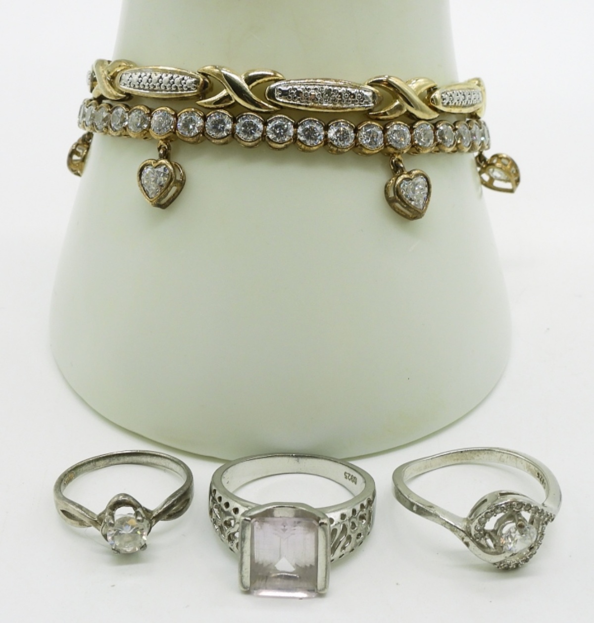 Simulated Diamond Tennis Bracelets & Rings