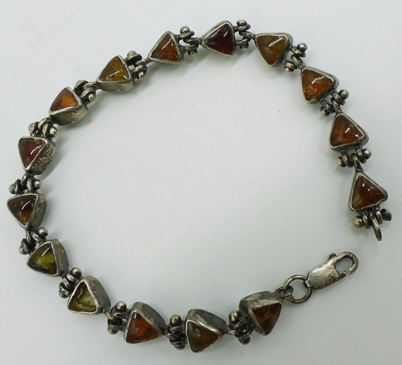 Double Sided Larimar & Amber Bracelet