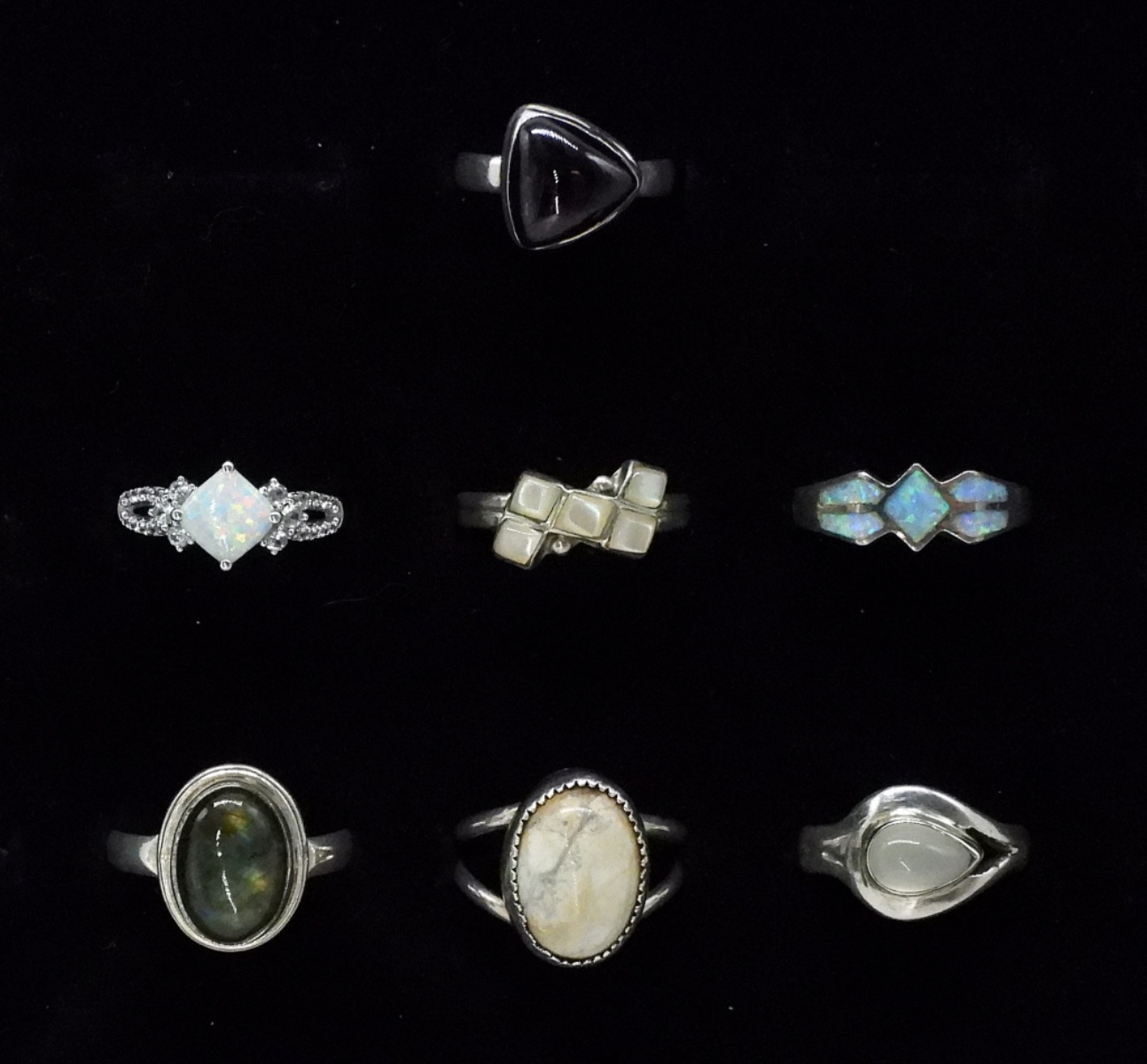 7 Rings - Opal, MoP, Abalone, Howlite & More