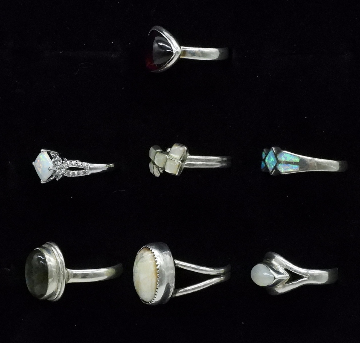 7 Rings - Opal, MoP, Abalone, Howlite & More