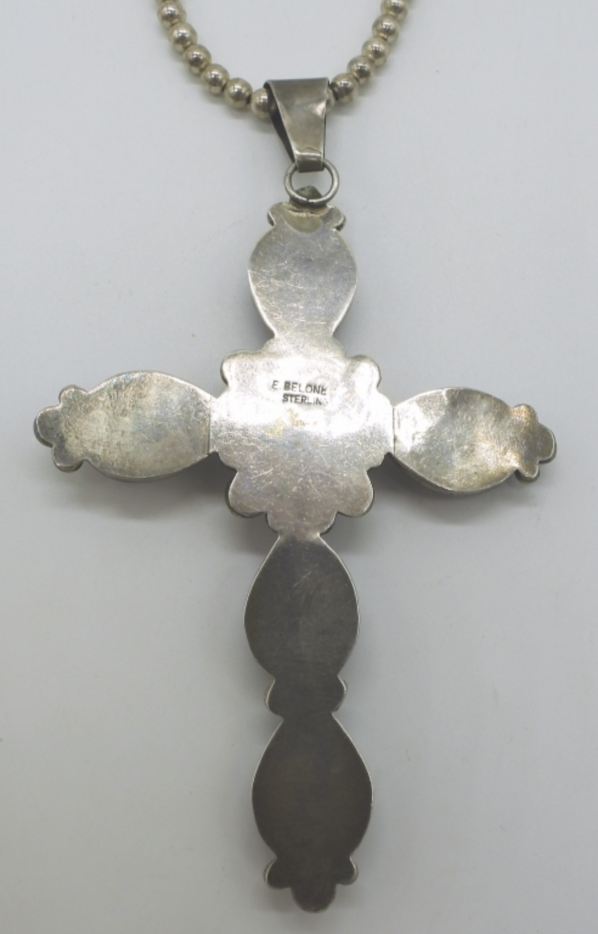 E. Belone Native American Cross Necklace 925