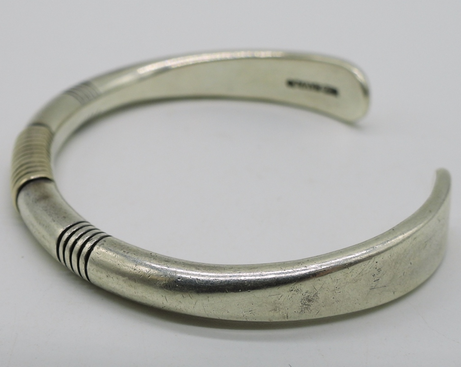 Nez Navajo Sterling & 14k Cuff Bracelet