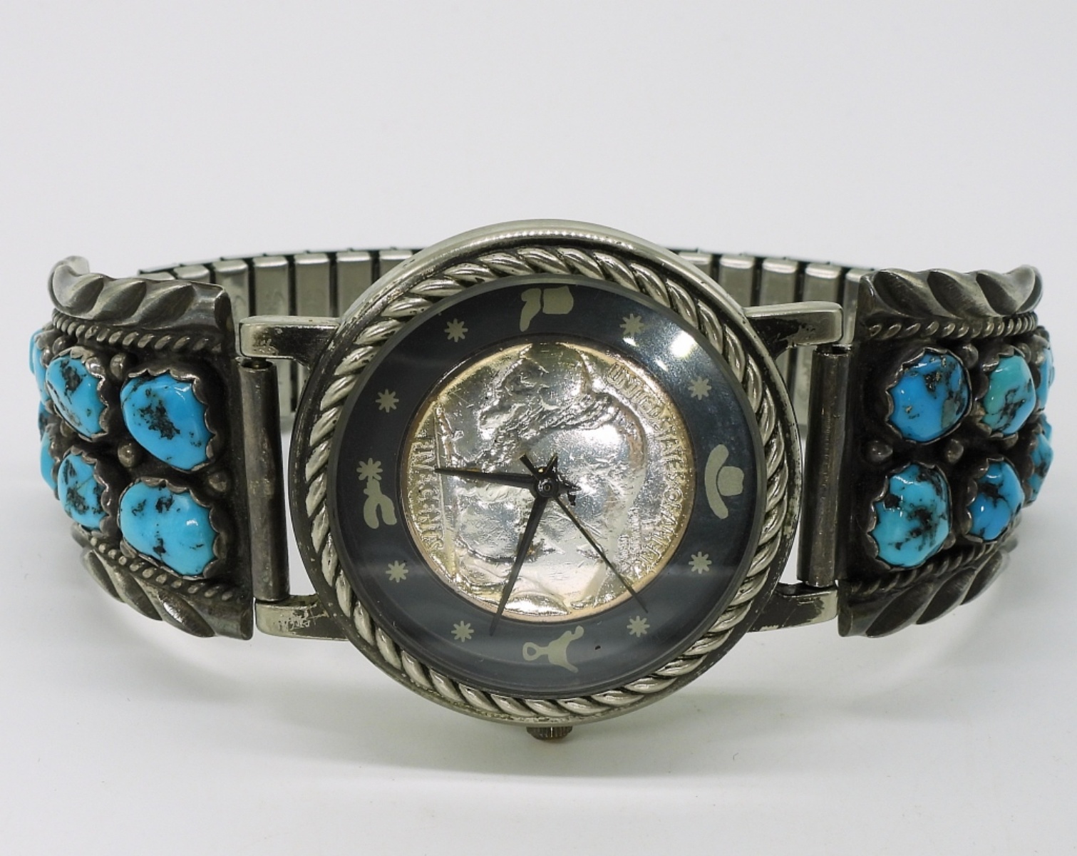 Navajo Turquoise Watch Ends with Watch Face