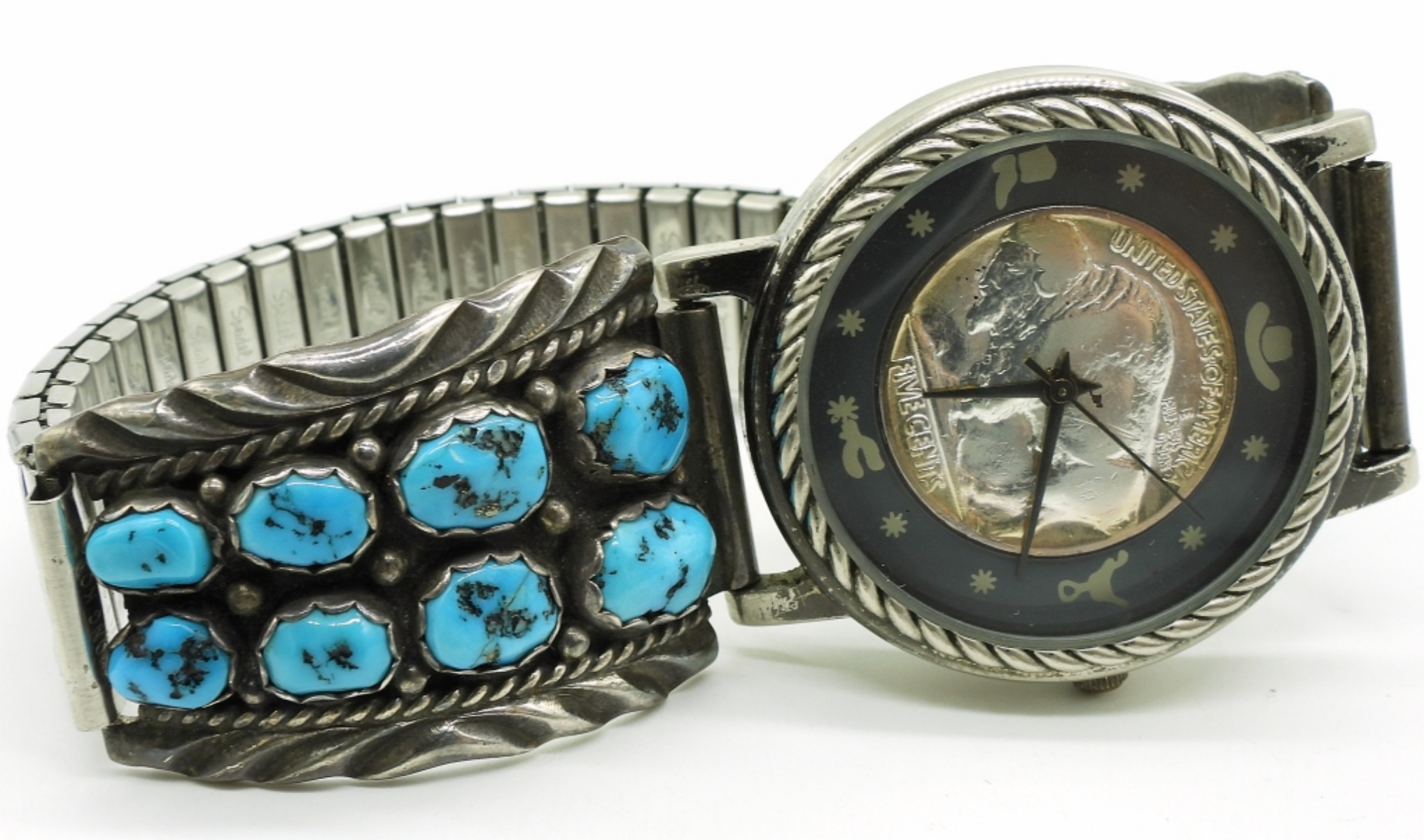 Navajo Turquoise Watch Ends with Watch Face