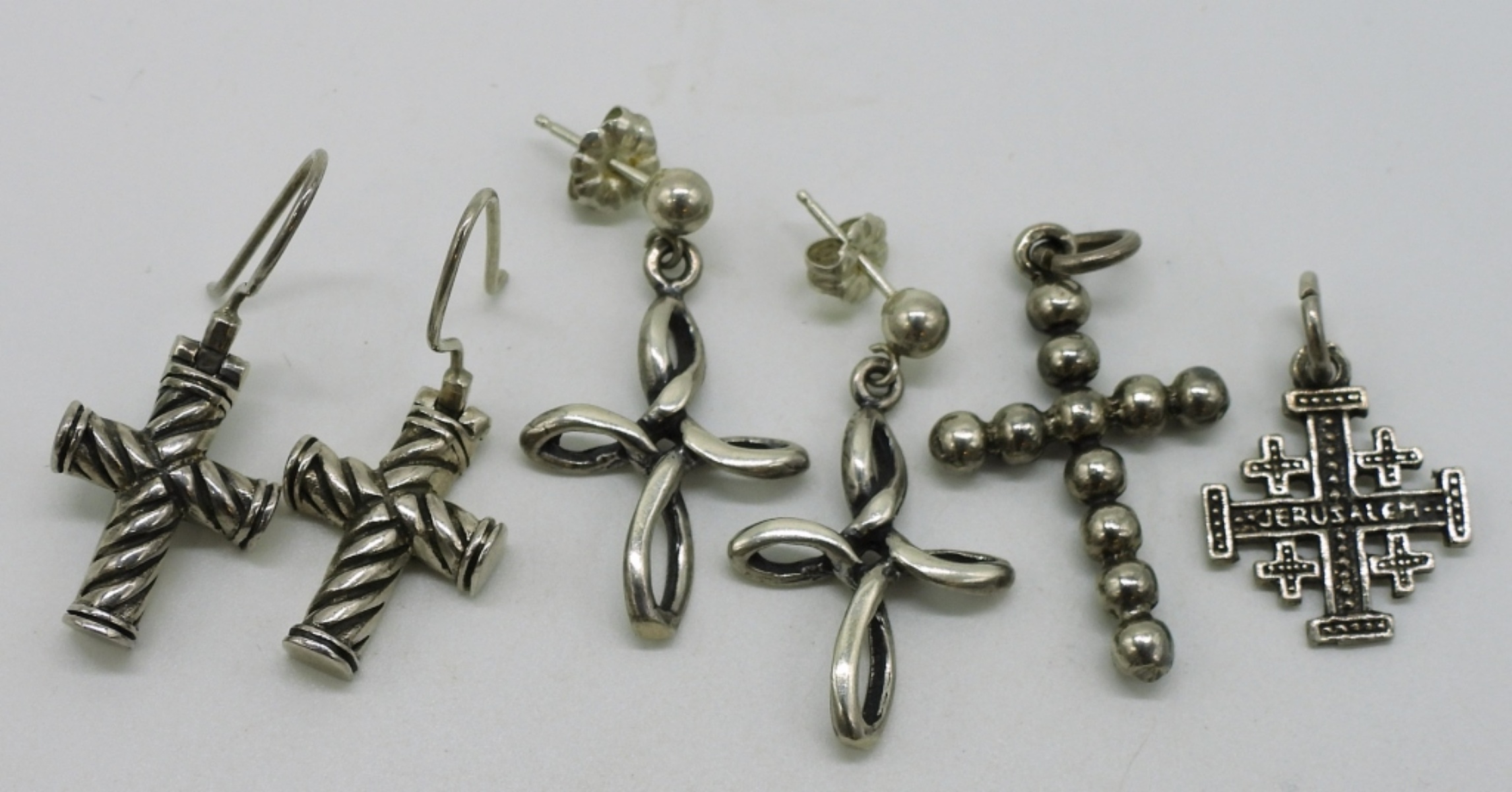 Sterling Cross Necklace and Earrings