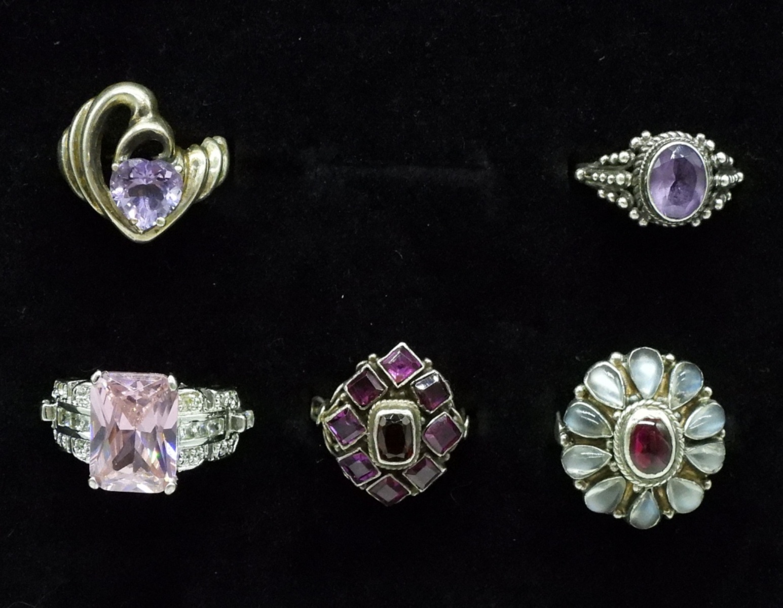 Five Gorgeous Gemstone 925 Rings