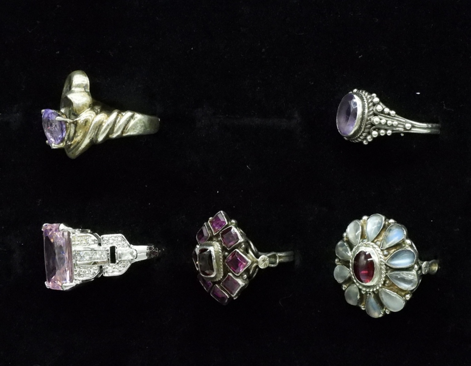 Five Gorgeous Gemstone 925 Rings