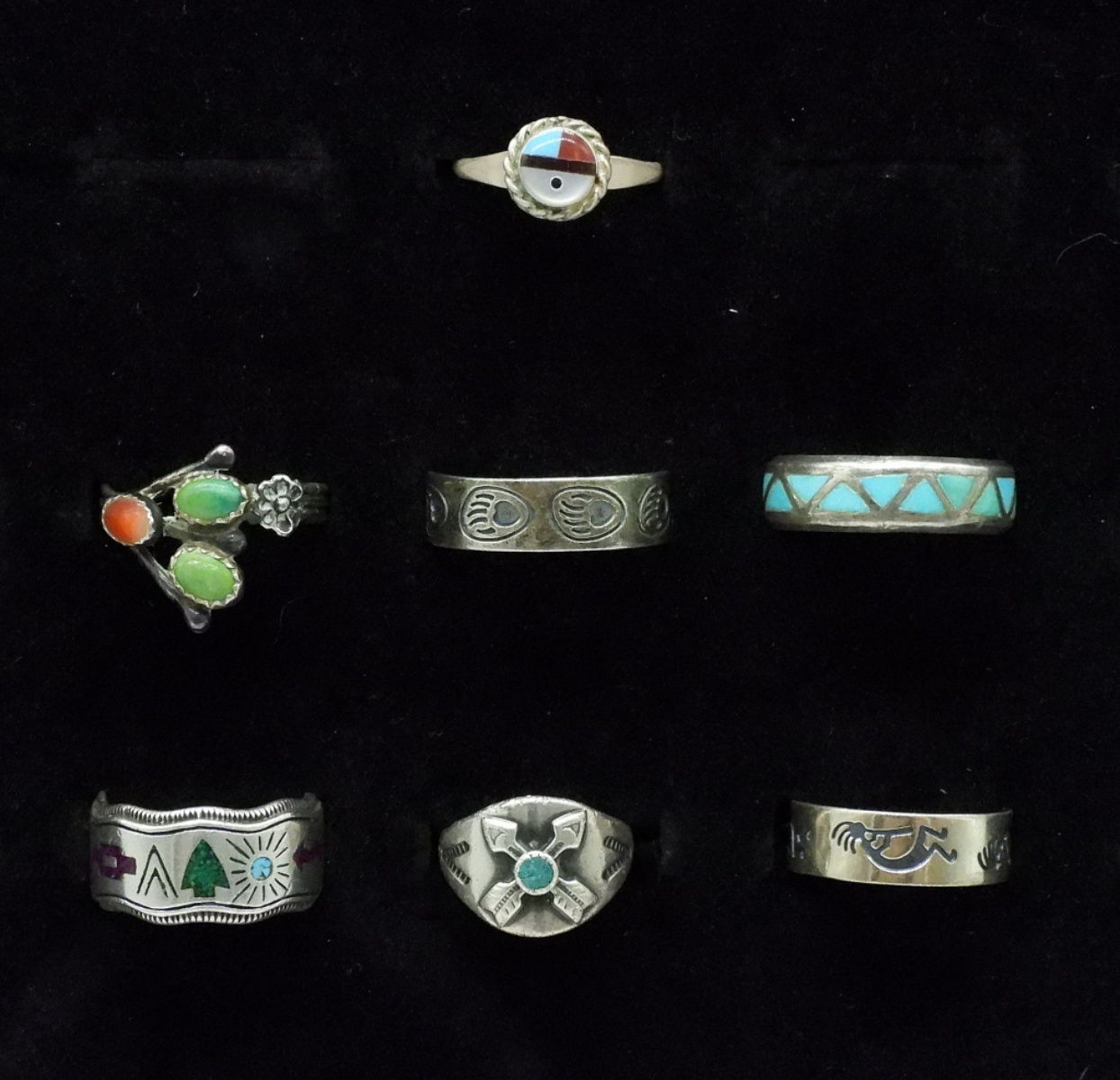 7 Sterling Southwest Style Rings