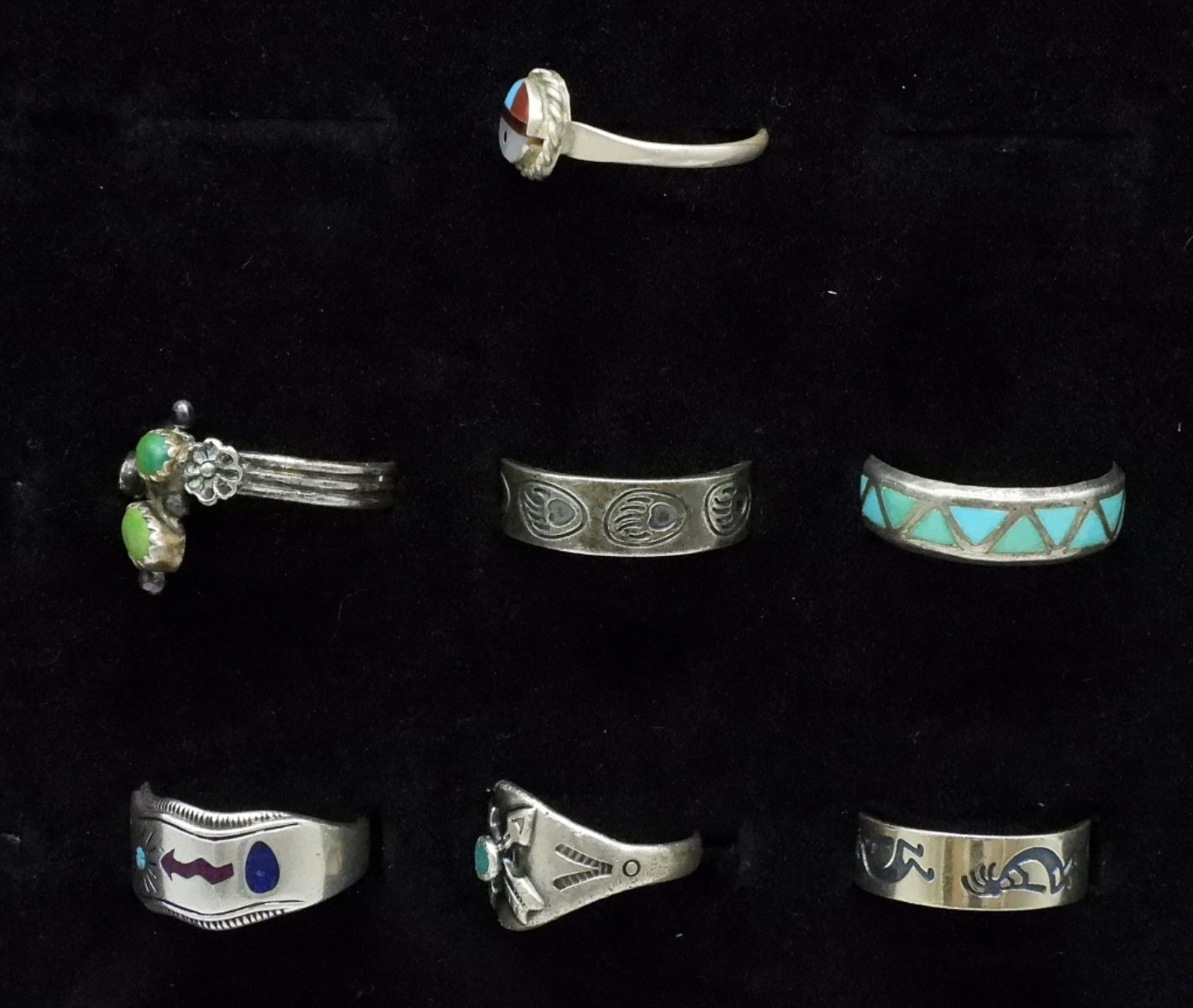7 Sterling Southwest Style Rings