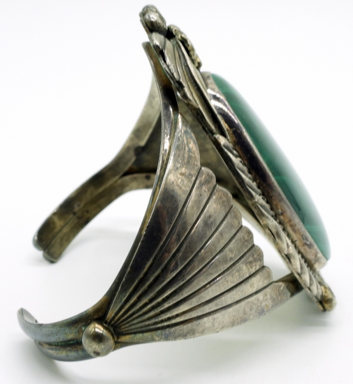 Malachite Sterling, Navajo Cuff Bracelet