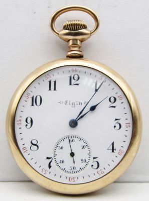 1904 ELGIN OPEN FACE POCKET WATCH. SERAIL #10006340, GRADE 244, 16 SIZE, 17j - NOT RUNNING NEEDS 