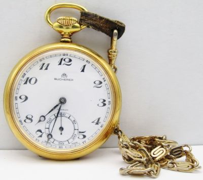 BUCHERER SWISS MADE POCKET WATCH. RUNNING CONDITION