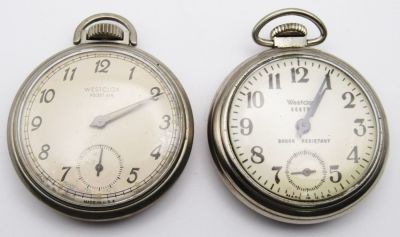 (2) WESTCLOX POCKET WATCHES: SCOTTY &. POCKET BEN - RUNNING - NEEDS CLEANED