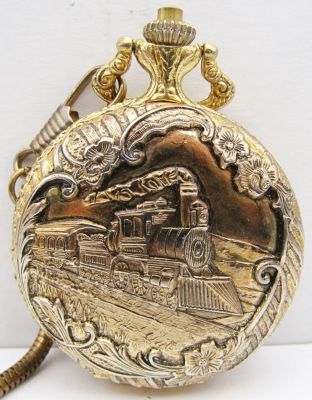 SWISS WIND UP "TRAIN" CASE POCKET WATCH. RUNNING CONDITION - FUTURA ANTI MAGNETIC