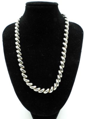 ITALY 925 SAN MARCO CHAIN NECKLACE. 23.3DWT, 17IN LENGTH, OPEN BOX CLASP, STAMPED ITALY 925