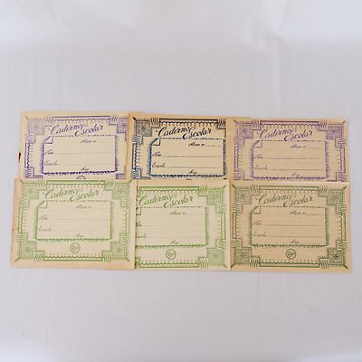 Lote de 6 cadernos escolares portugueses dos anos 50. Lote de 6 cadernos escolares Portugueses 