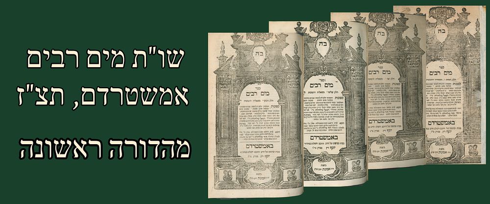 Sefer Mayim Rabim, Amsterdam 1737. First edition. 
4 sections in 1 volume, volume containing 