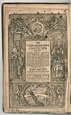 שו"ת השיב ר' אליעזר ושיח השדה - נייאוויט, תק"ט, מהדורה יחידה. שער מאויר בחיתוך עץ. 
חלק א'; 