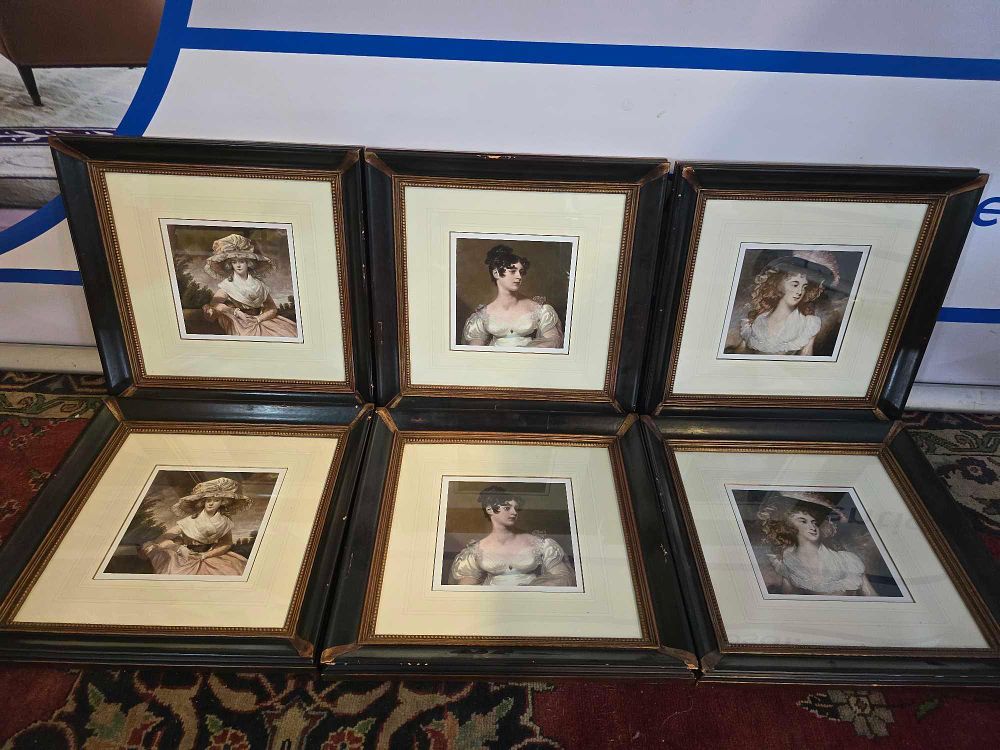 Lot 330: * This set of six framed and glazed prints features notable portrait reproductions: two after George