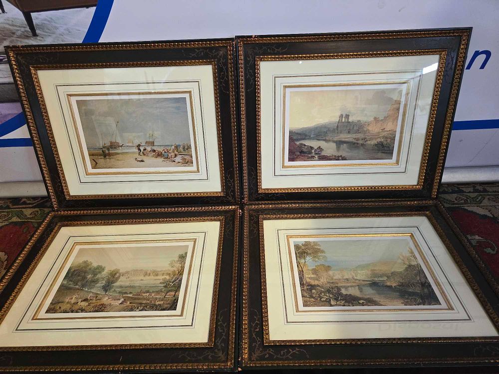 Lot 338: * This set of four framed and glazed landscape prints are reproductions after original works by