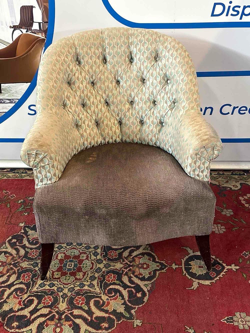Lot 593: * A Arm Chair Upholstered In