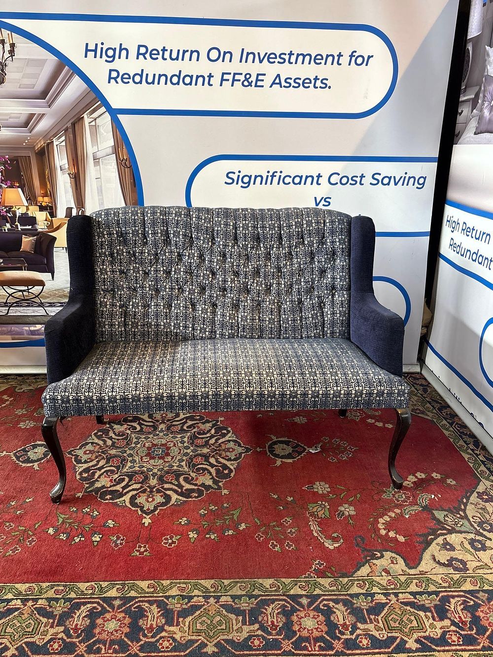 Lot 597: * Wingback Tufted Settee