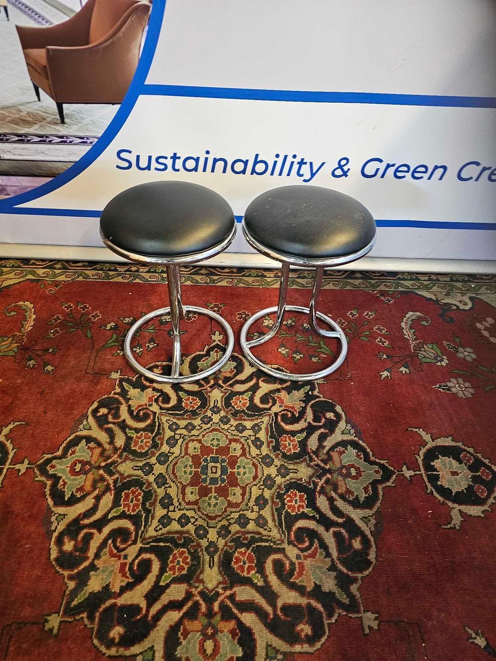 Lot 616: * 2 x Zoeftig Modernist Vanity Stools