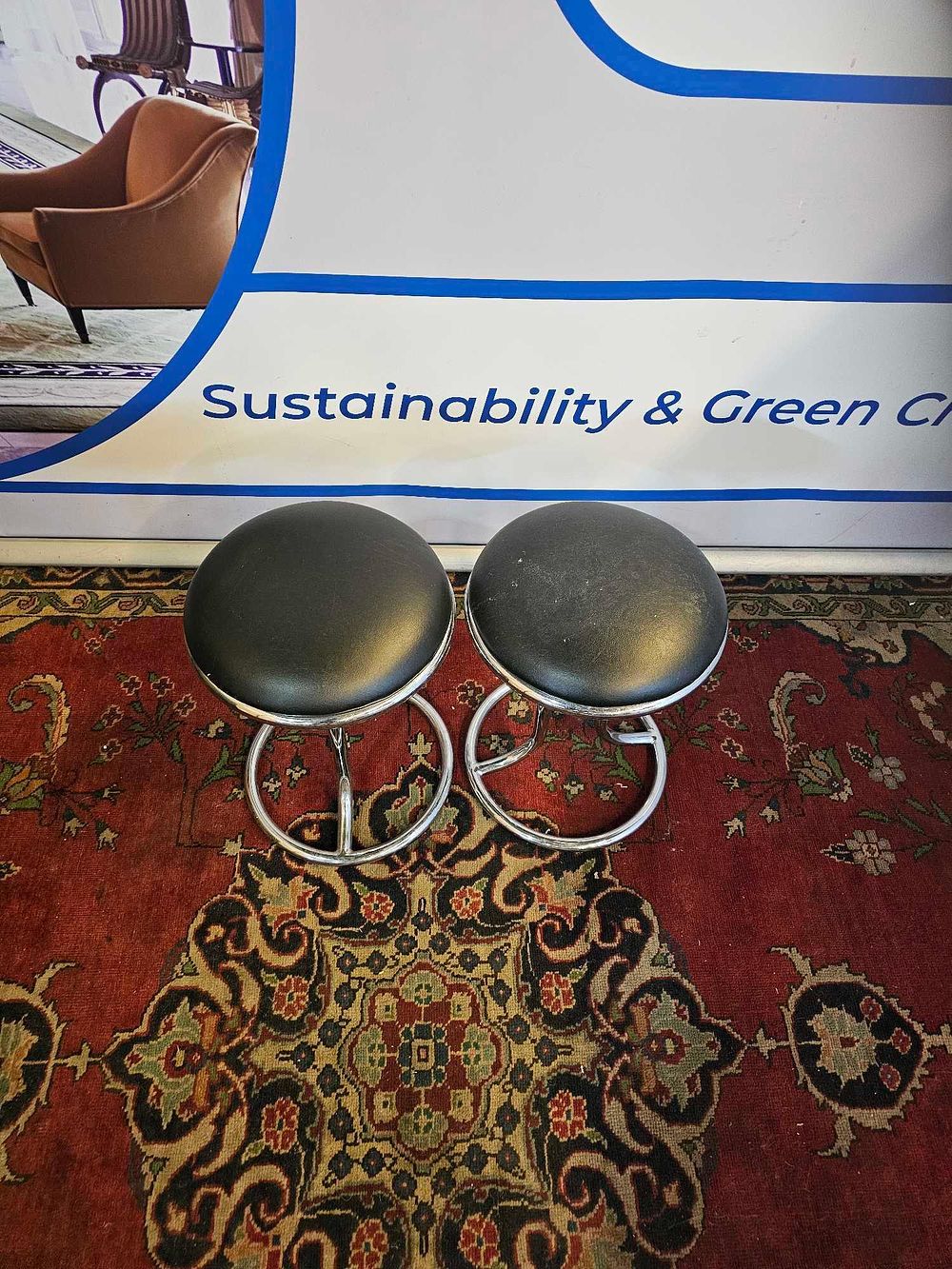 Lot 620: * 2 x Zoeftig Modernist Vanity Stools