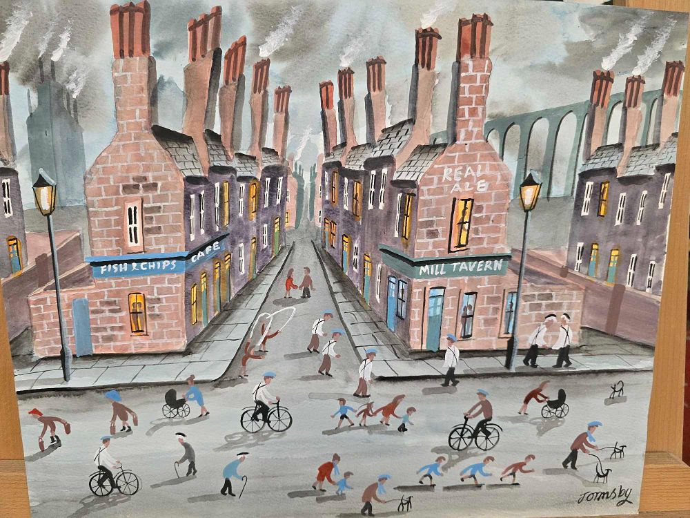 Lot 700: * John Ormsby acrylic on board Northern Street Scene 25 x 30cm ( Ref 211)